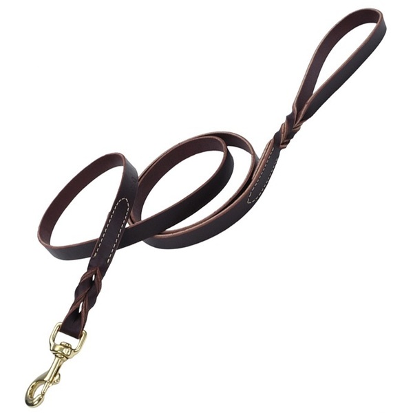 Coastal Pet Coastal Latigo Leather Twist Dog Leash with Solid Brass 3/4” 3814-3/4